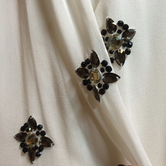 COPY - GLAM NWOT DKNY silk top with crystal beading - Picture 3 of 4